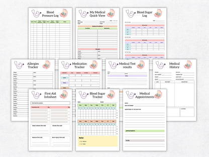 Printable Medical Planner Template, Healthcare Planner, Habit Planner, Medication Planner, Doctor Planner, Nursing Planner, Family Medical