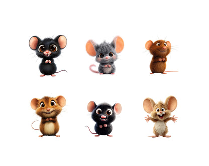 Funny Mouse Clipart Bundle png, Cute Mouse Clipart, Mice Clipart Bundle, Cute Funny Mouse Clipart, Cartoon Animal Clipart
