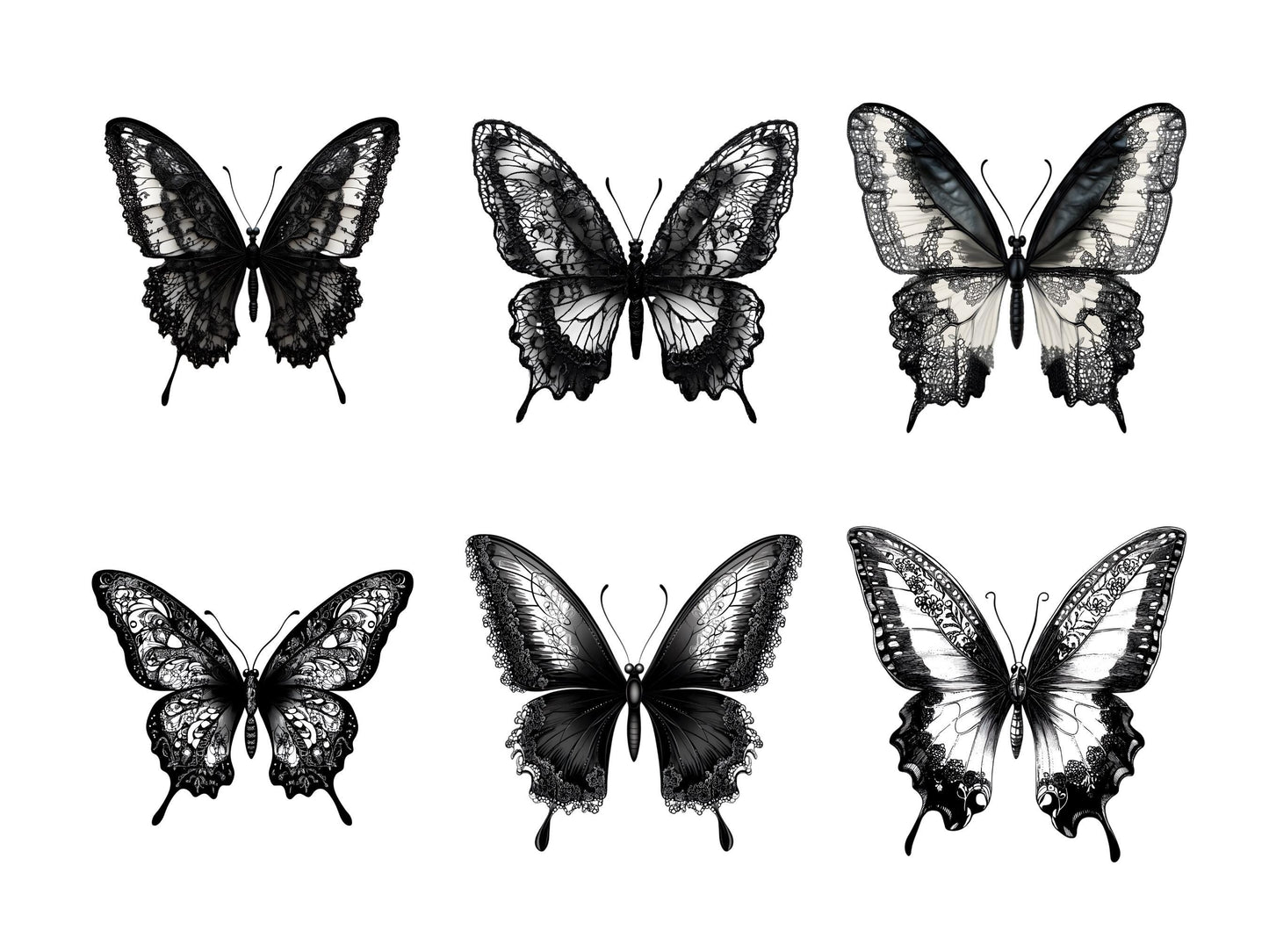 Watercolor Black Butterfly Clipart png Bundle, Butterflies Clipart png, Black And White Butterfly Clipart, Nursery Decor, Baby Shower