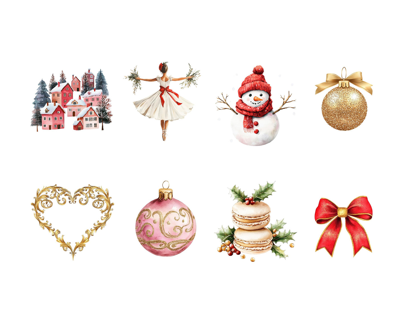 Classic Christmas Clipart Bundle, Watercolor Christmas Clipart, Christmas Collection Clipart, Winter Christmas Clipart, Christmas Characters
