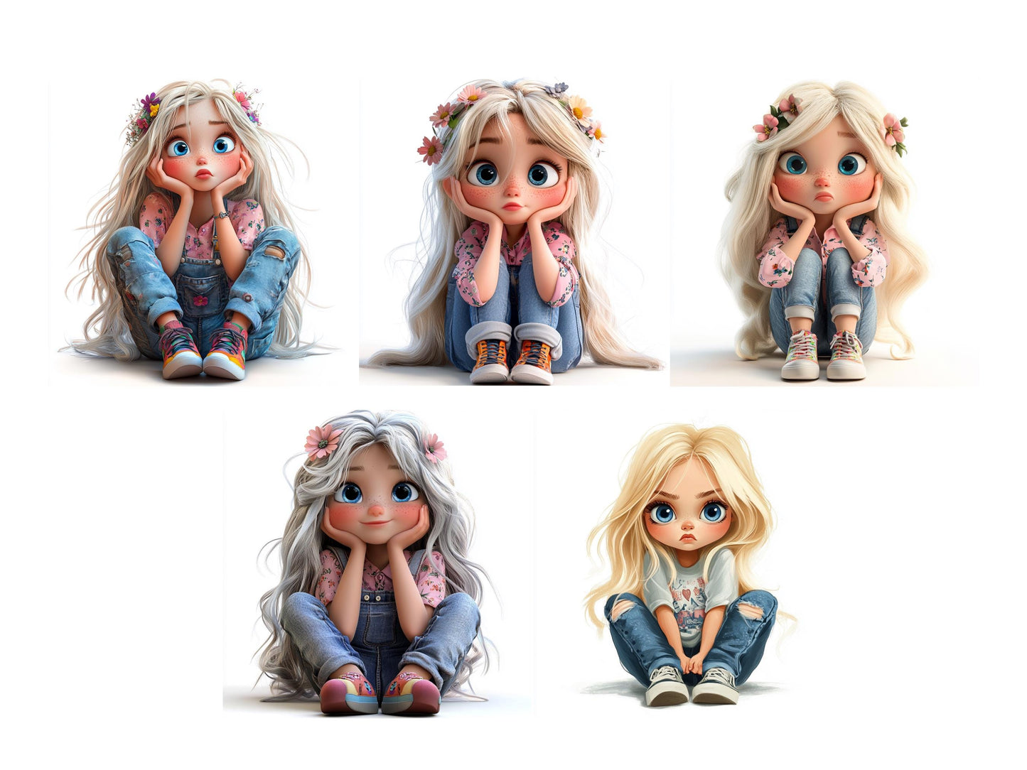 Lustige Mädchen-Cliparts (PNG), Aquarell-Cliparts von lustigen Mädchen, Cliparts von schrägen Mädchen, lustige Mädchen-PNGs, Mädchen-PNGs, Cliparts von Mädchen mit lockigen Haaren