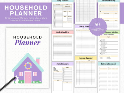 Printable Home Management Planner, Cleaning Schedules (A4, A5, US Letter) (PDF Format)