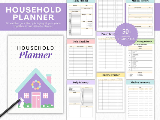 Printable Home Management Planner, Cleaning Schedules (A4, A5, US Letter) (PDF Format)
