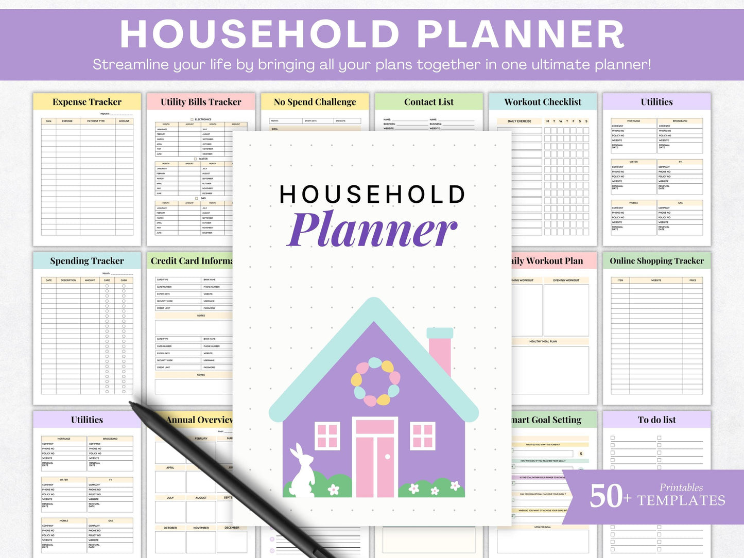 Printable Home Management Planner, Cleaning Schedules (A4, A5, US Letter) (PDF Format)