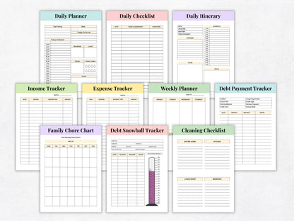 Printable Home Management Planner, Cleaning Schedules (A4, A5, US Letter) (PDF Format)