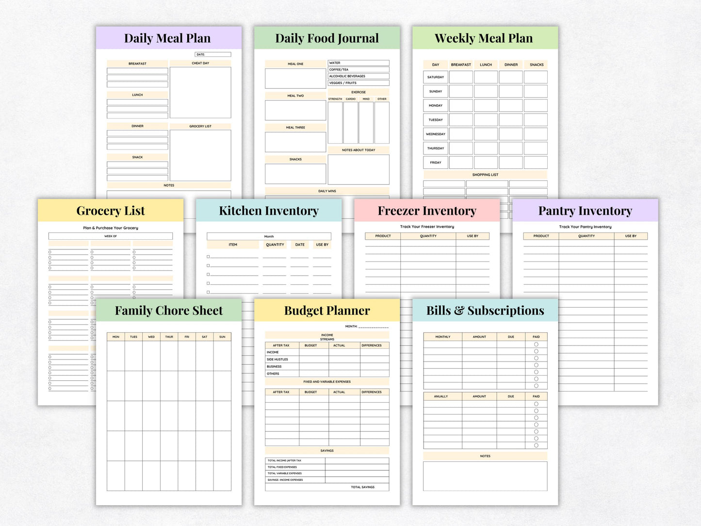 Printable Home Management Planner, Cleaning Schedules (A4, A5, US Letter) (PDF Format)