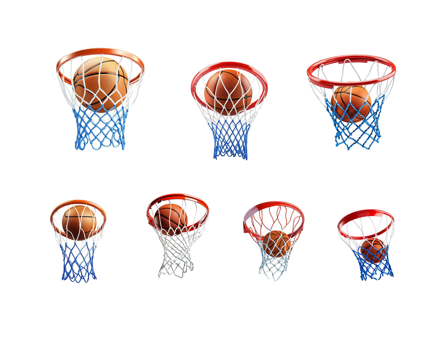Watercolor Basketball Clipart Bundle png, Basketball Hoop Clipart Bundle, Basketball Hoop Clipart Set, Slam Dunk Basketball Net Clipart png