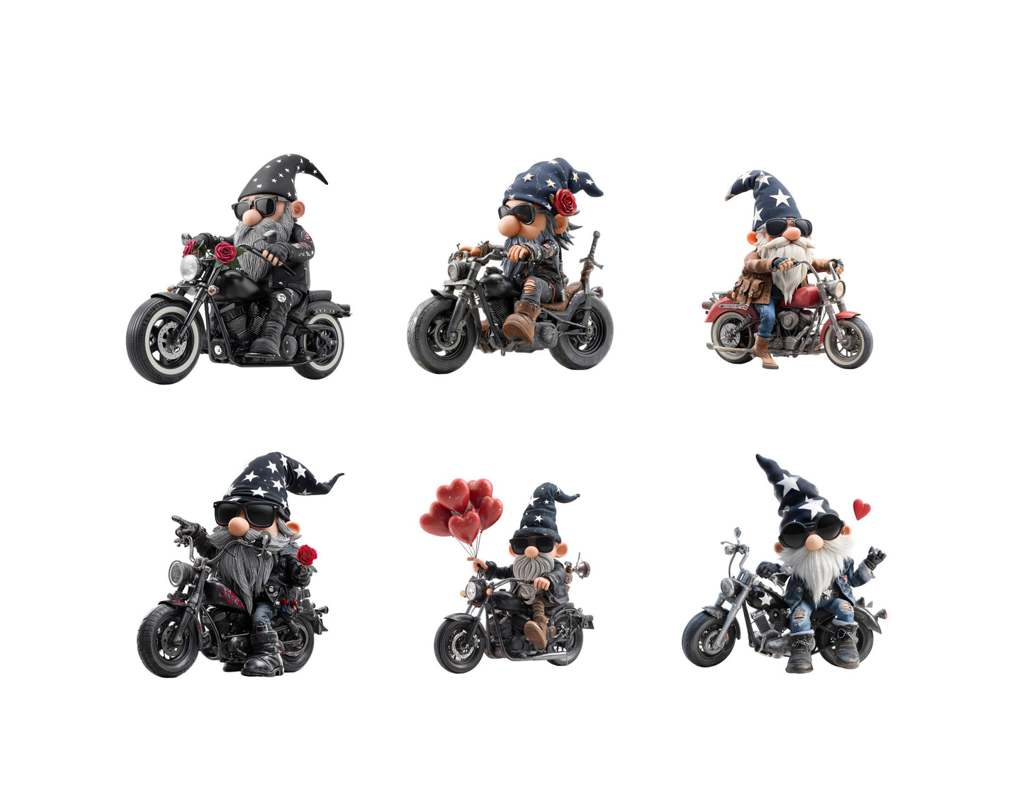 Gnome Clipart png Bundle, Biker Gnome Clipart png, Gnome png, Gnome Clipart, American Gnome Biker Clipart, Biker Clipart png Bundle
