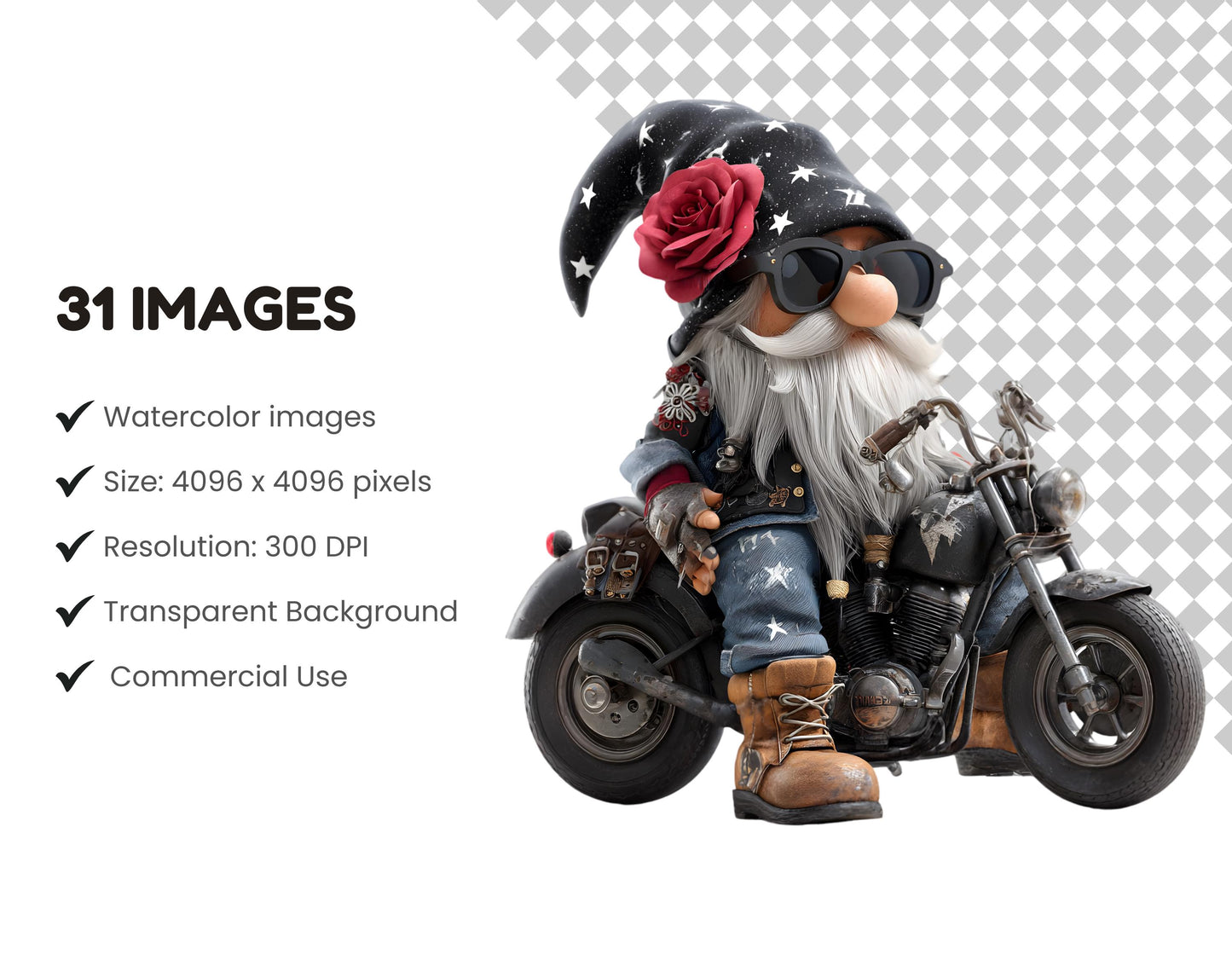 Gnome Clipart png Bundle, Biker Gnome Clipart png, Gnome png, Gnome Clipart, American Gnome Biker Clipart, Biker Clipart png Bundle