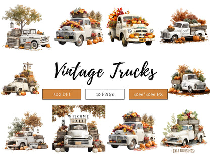 DIY Download Vintage Truck Clip art Bundle