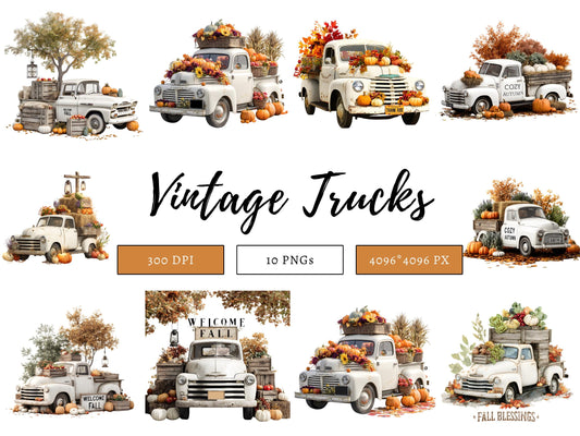 DIY Download Vintage Truck Clip art Bundle