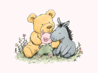 Winnie The Pooh Clipart, Pooh Clipart Bundle, Pooh And Friends Clipart, Classic Winnie The Pooh, Pooh png, Pooh Party Décor Pooh Digital png