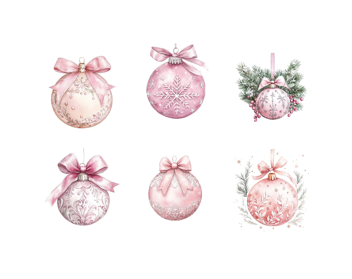 Christmas Ornaments Clipart Bundle png, Ornaments Clipart, Christmas Clipart, Christmas Decor Clipart png, Baubles Clipart png