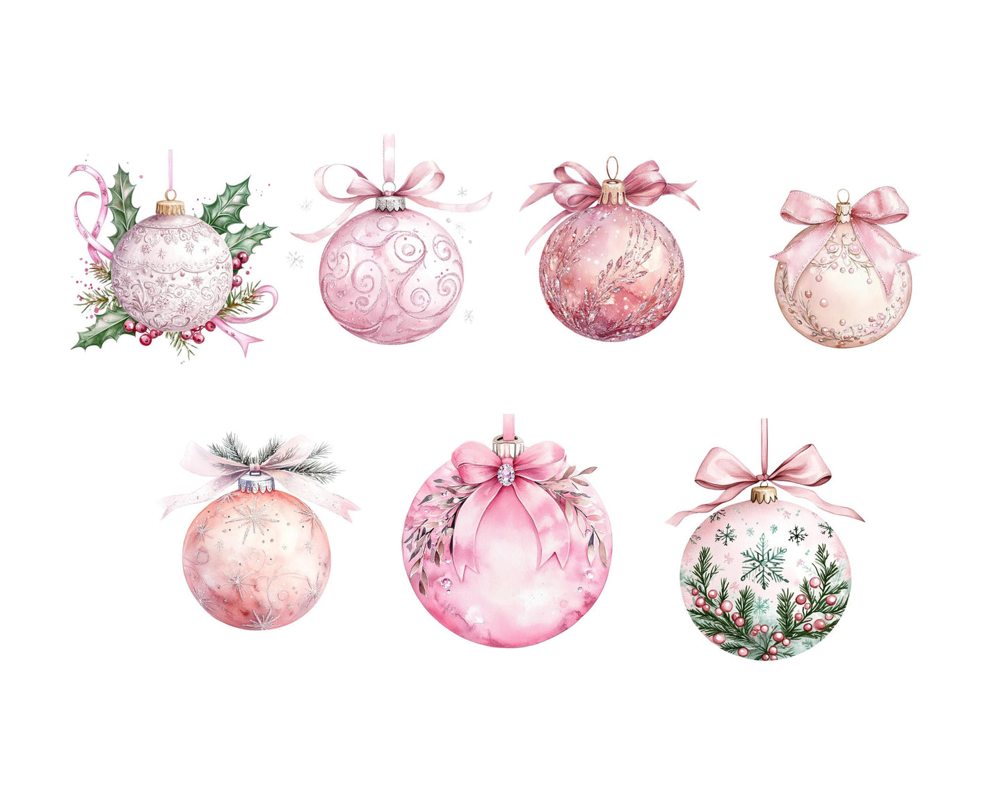 Christmas Ornaments Clipart Bundle png, Ornaments Clipart, Christmas Clipart, Christmas Decor Clipart png, Baubles Clipart png