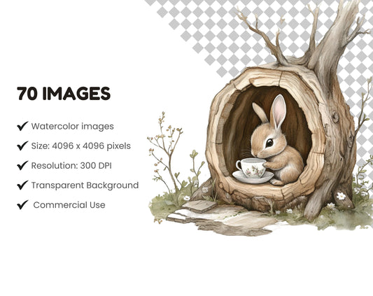 Watercolor Bunny Clipart Bundle, Vintage Bunny Clipart png Bundle, Cute Bunny Clipart png, Easter Bunny Clipart, Cute Easter Bunny Clipart