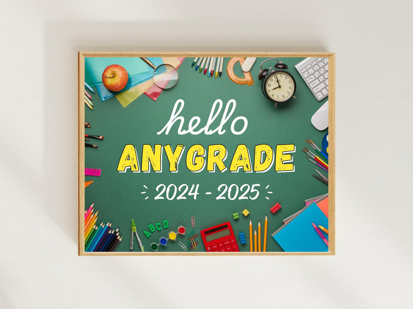 Editable Hello Grade Printable Sign, Back to School Decor (Digital Download)
