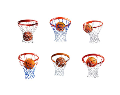 Watercolor Basketball Clipart Bundle png, Basketball Hoop Clipart Bundle, Basketball Hoop Clipart Set, Slam Dunk Basketball Net Clipart png