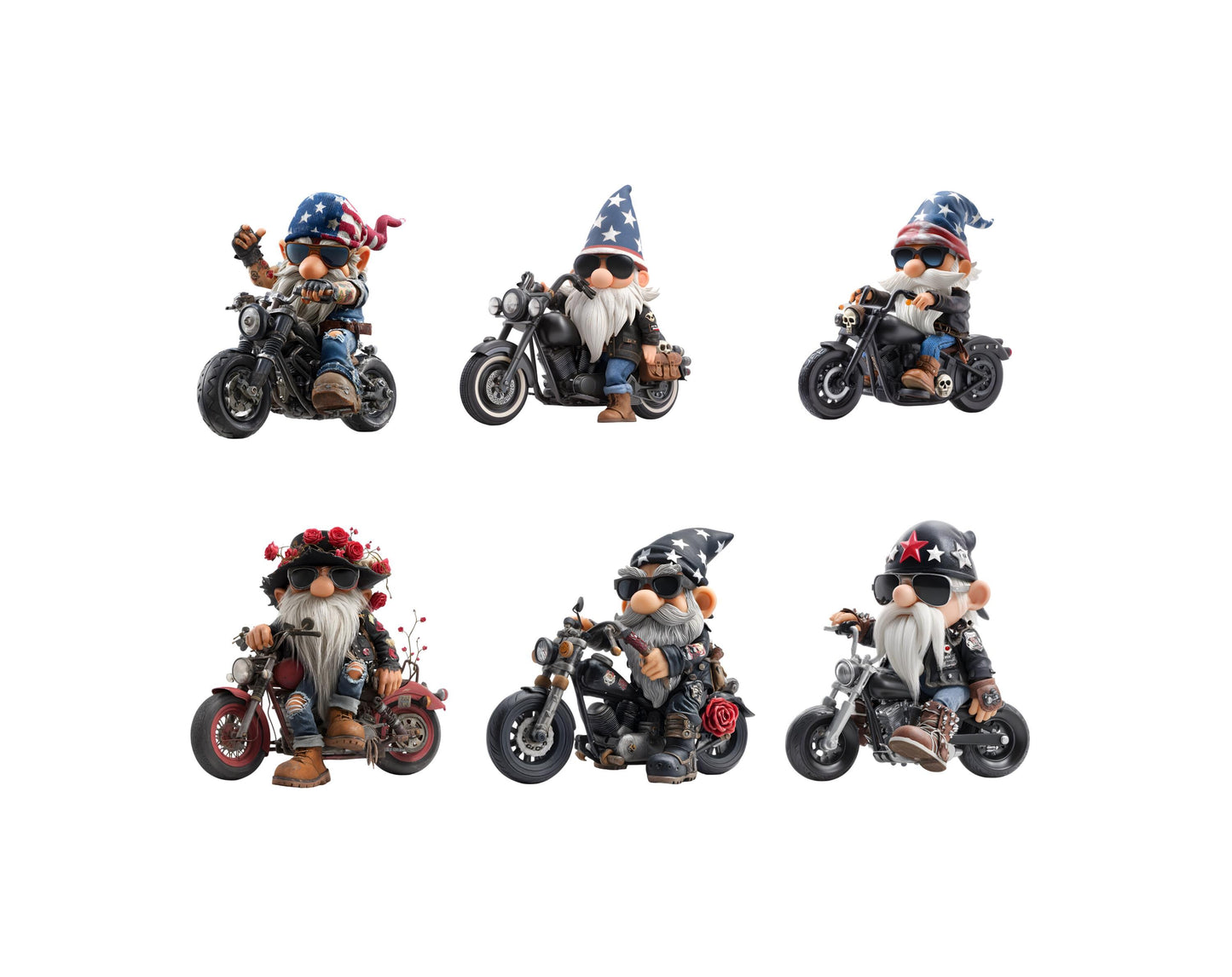 Gnome Clipart png Bundle, Biker Gnome Clipart png, Gnome png, Gnome Clipart, American Gnome Biker Clipart, Biker Clipart png Bundle