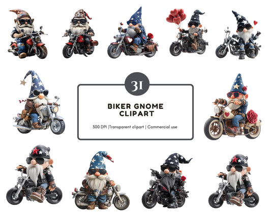 Gnome Clipart png Bundle, Biker Gnome Clipart png, Gnome png, Gnome Clipart, American Gnome Biker Clipart, Biker Clipart png Bundle
