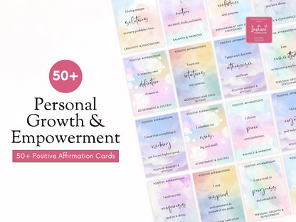 Positive Affirmation Cards, Printable Planner, Self-Love (PDF)