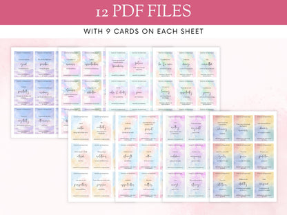 Positive Affirmation Cards, Printable Planner, Self-Love (PDF)