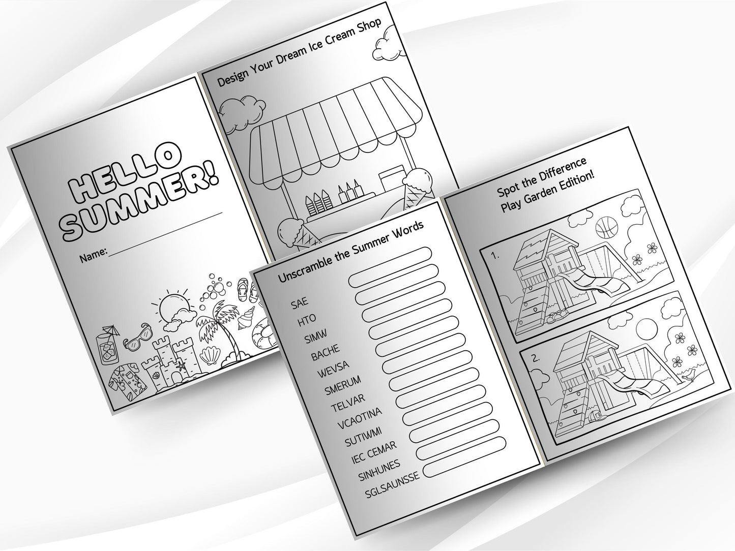 Summer Activity Book: 50 Kids Printable Games & Activities (A4/A5 PDF Download)