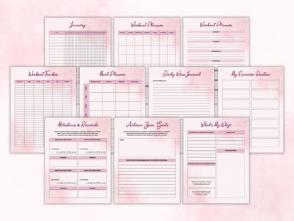 Printable Weight Loss Planner, Fitness Tracker, Calorie Calculator (PDF)