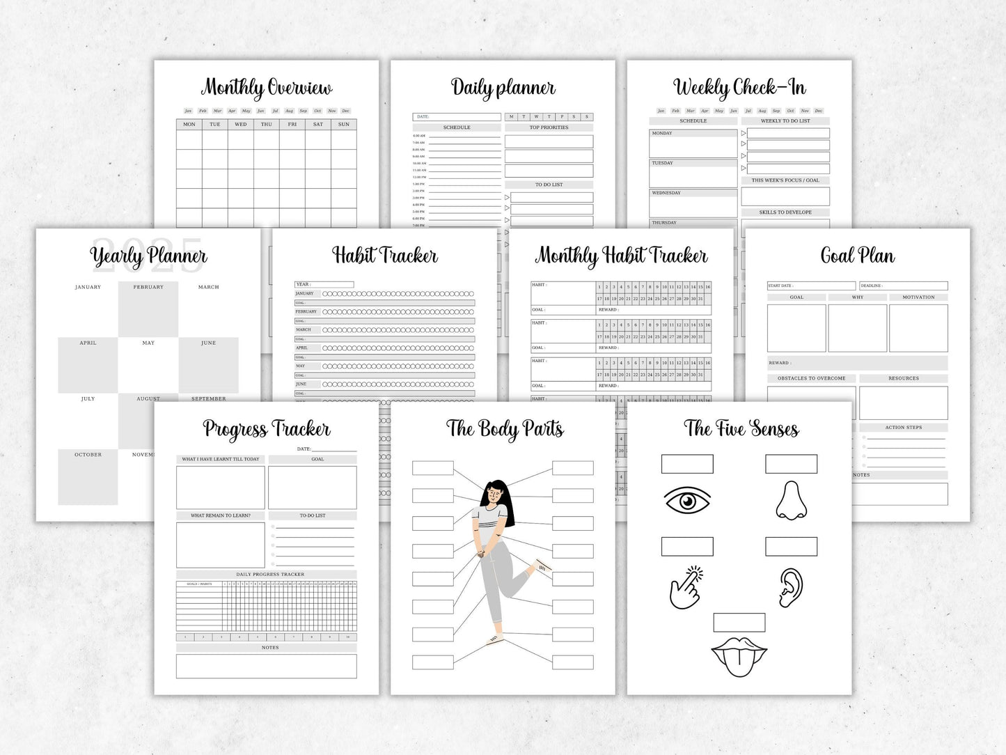Learning Language Planner Template, Language Study Notebook Planner, Printable Learning Language Planner, Language learning notion template