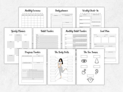 Learning Language Planner Template, Language Study Notebook Planner, Printable Learning Language Planner, Language learning notion template