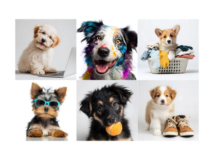 Hunde- und Welpen-Clipart-Bundle (PNG), Niedliche Welpen-Clipart, Coole Hunde-Clipart (PNG), Hochwertiges Hunde- und Welpen-Clipart-Bundle (PNG)