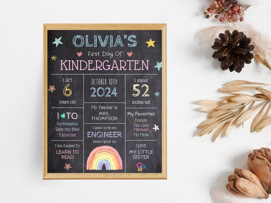 First Day of School Sign: Mermaid Chalkboard, Editable, Printable (Digital Download)