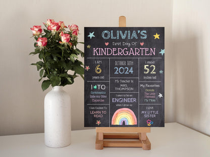 First Day of School Sign: Mermaid Chalkboard, Editable, Printable (Digital Download)