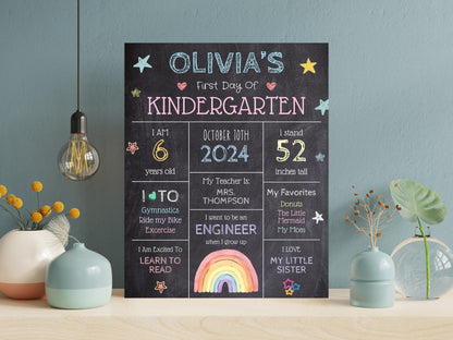 First Day of School Sign: Mermaid Chalkboard, Editable, Printable (Digital Download)