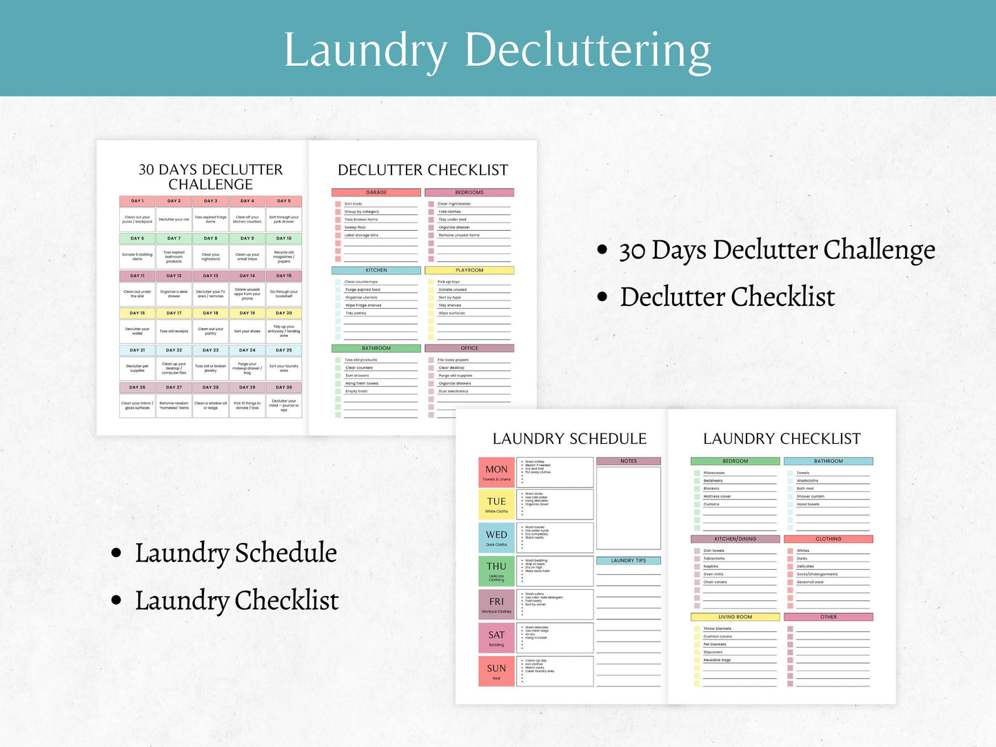 ADHD Cleaning Planner, Home Cleaning Schedule (Instant Download)