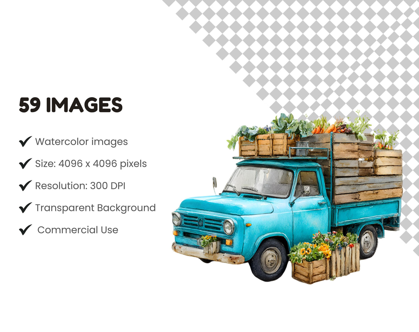 Farmers Market Clipart png Bundle, Watercolor Farmers Market Clipart, Fruit Clipart, Vegetable Clipart, Farm Product Clipart, Garden Clipart