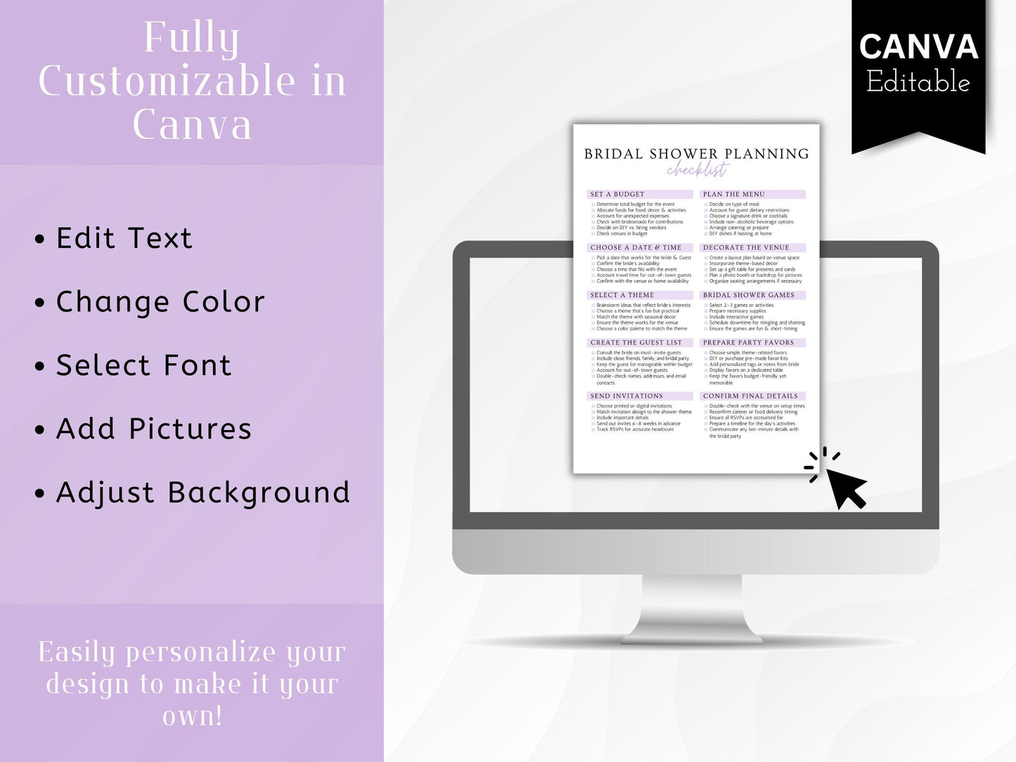 Editable Wedding Planner Checklist: Canva Template (PDF Downloadable Link Included)