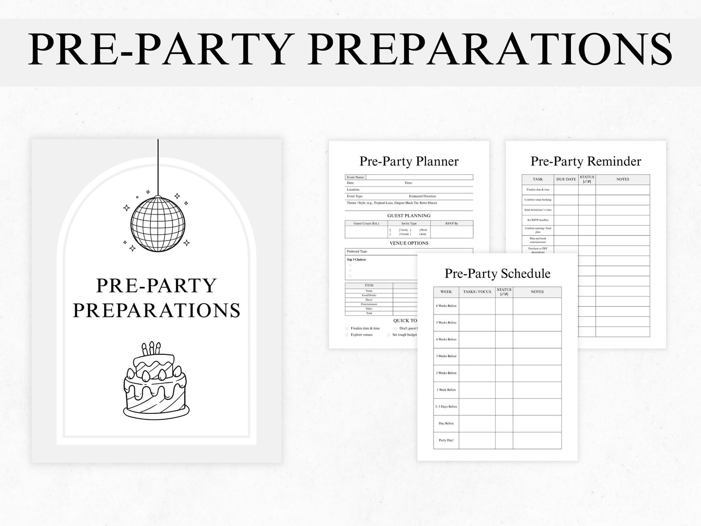Party Planner Bundle, Editable Party Planner Template, Event Planner Template, Event Organiser Template, Event Planner Notebook