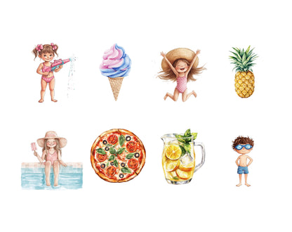 Pool Party Clipart Bundle, Pool Party Clipart png, Cute Pool Party Clipart, Summer Vibes Clipart png, Summer Clipart png