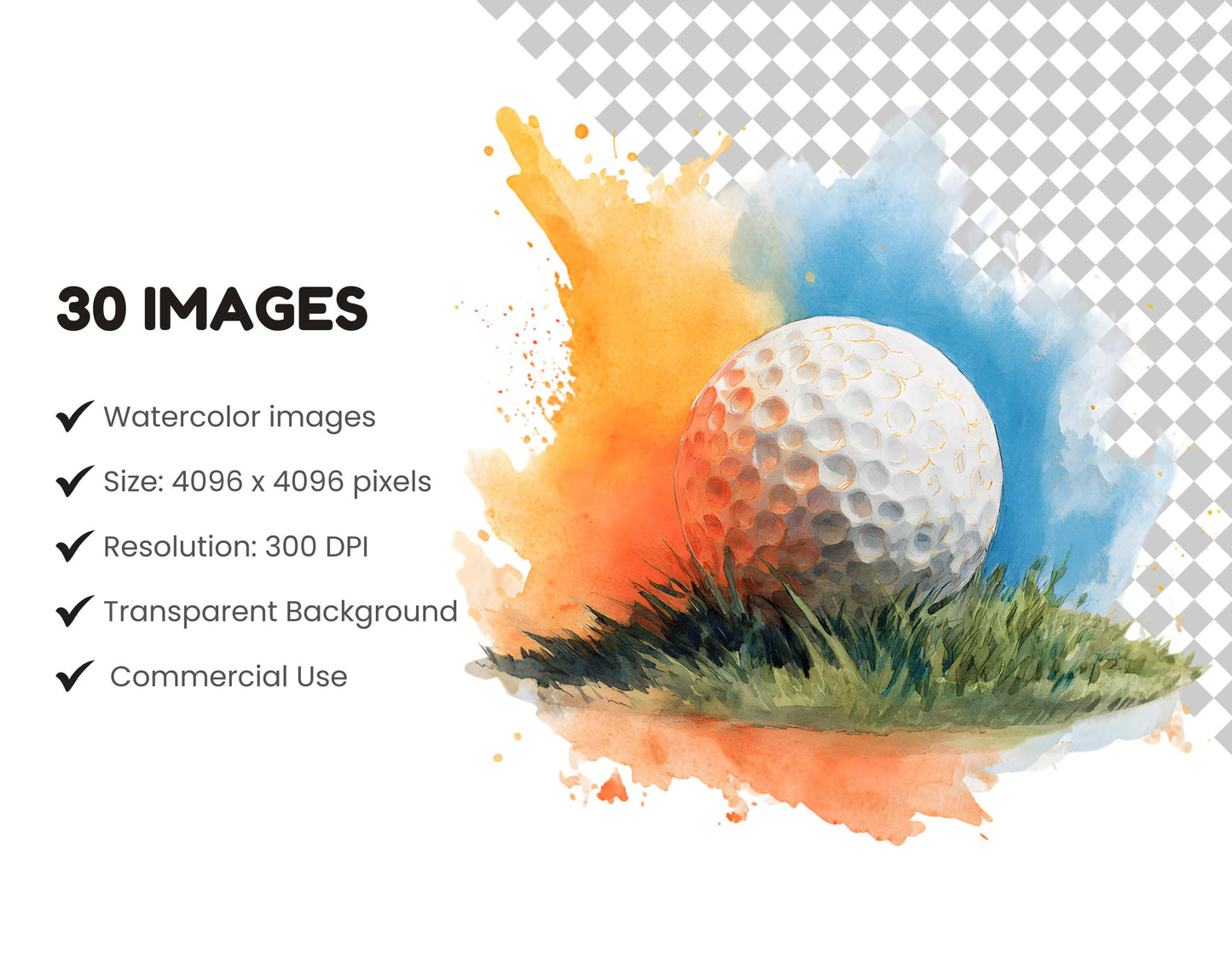 Aquarell-Sportball-Cliparts, Sport-Clipart-Bundle (PNG), Basketball-Cliparts, Fußball-Cliparts, Football-Cliparts, Baseball-Cliparts