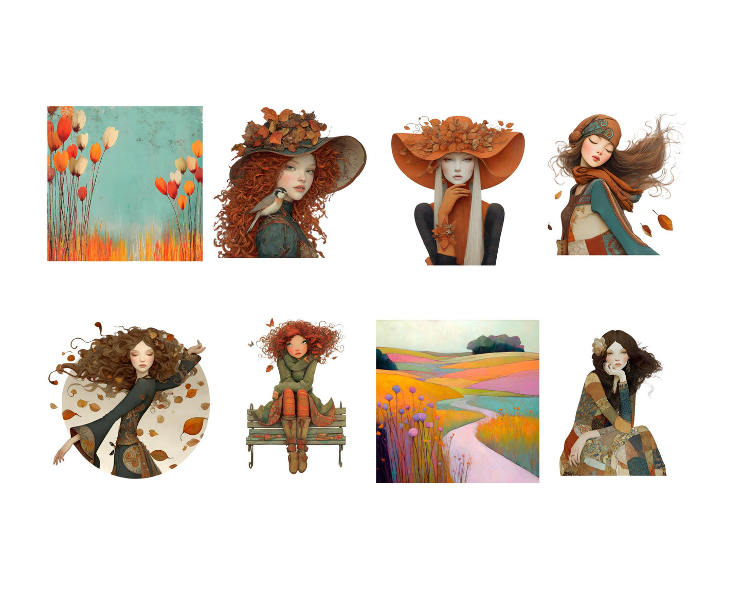 Herbstmädchen-Clipart-Bundle (PNG), Verspieltes Herbstmädchen-Clipart (PNG), Mädchen-Clipart (PNG), Niedliches Mädchen-Clipart, Modisches Mädchen-Clipart (PNG)