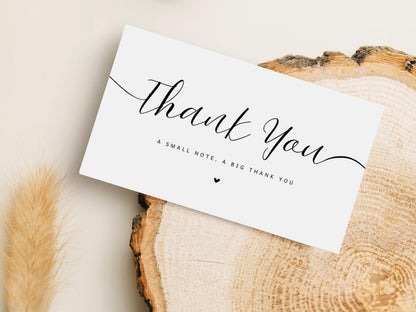 Minimalist Thank You Card Template: Editable Canva Design (3.5" x 2")