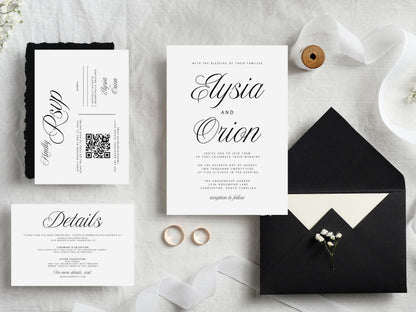 Minimalist Wedding Invitation Bundle: Editable Canva Template (Digital Download)
