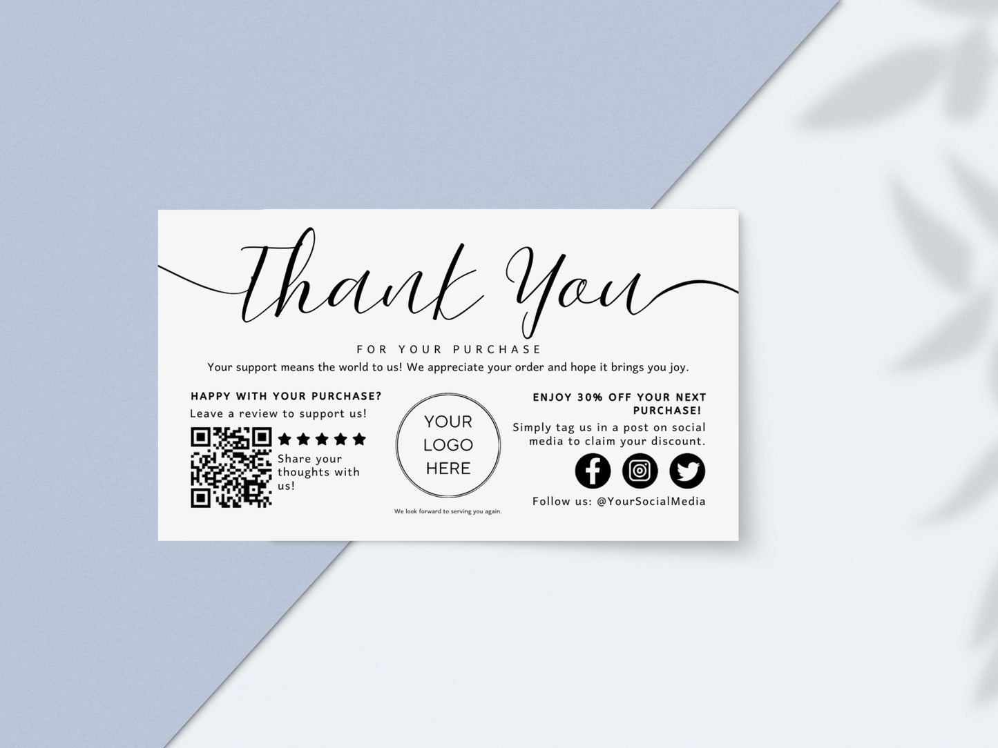 Customizable Thank You Card Template: DIY Business Marketing (Canva)