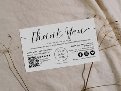 Customizable Thank You Card Template: DIY Business Marketing (Canva)