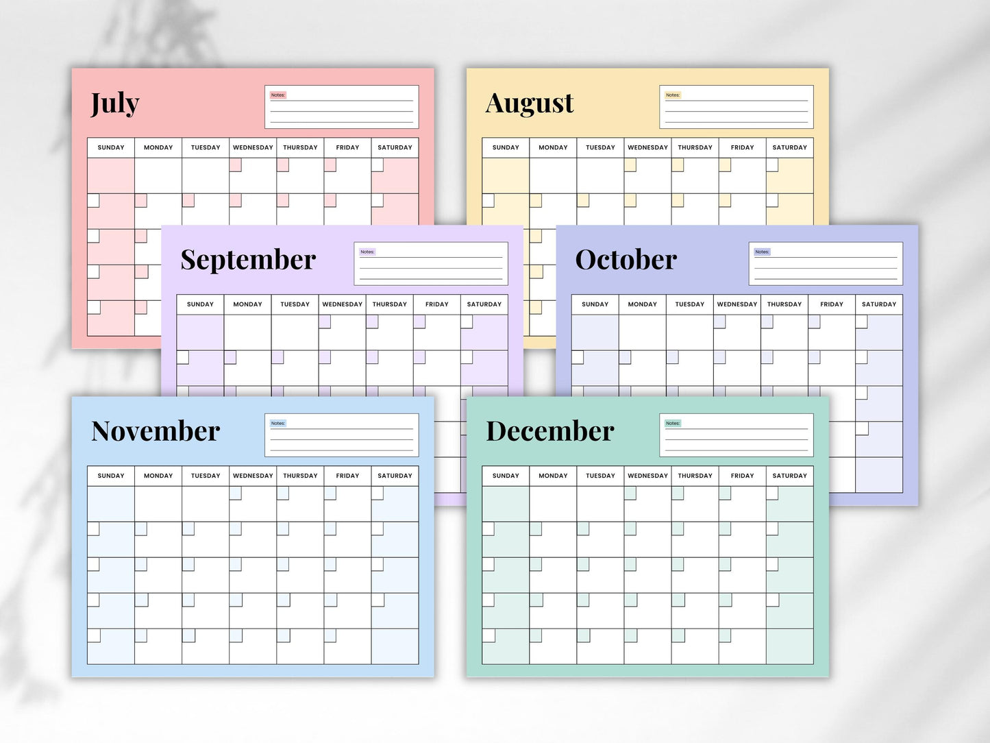 Editable Monthly Calendar Canva | Undated Printable Planning Template | 2026 Blank Monthly Calendar | Instant Download