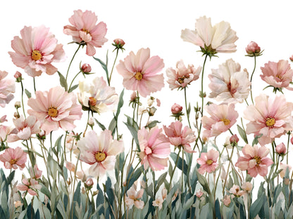 Aquarell-Blumen-Clipart-Bundle (PNG), Zartrosa Blumen-Clipart, Blumen-Clipart, Blumen-PNG, Rosa Blumen-Clipart, Wildblumen-Clipart