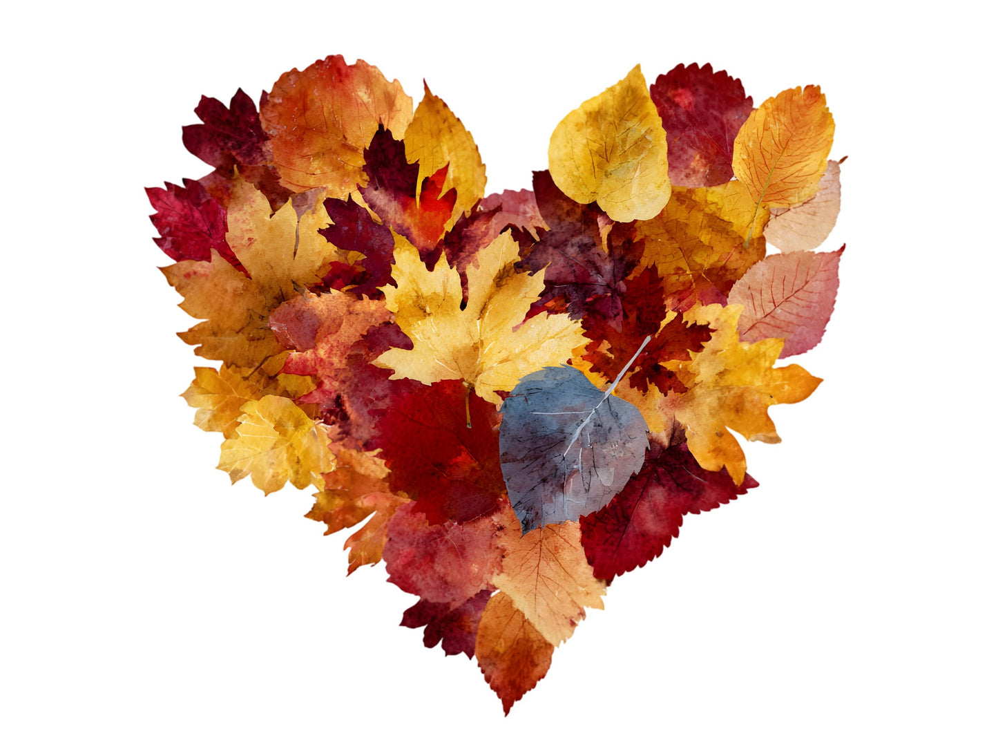 Autumn Leaves Heart Clipart png Bundle, Autumn Leaves Clipart, Watercolor Autumn Leaves png, Fall Leaves Heart Clipart, Fall Leaves Clipart