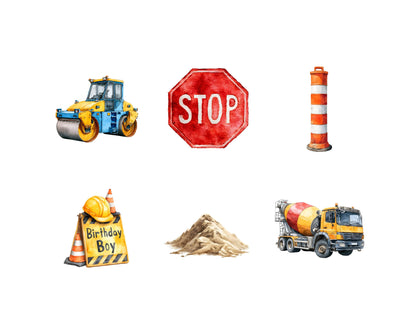 69 Construction Vehicle Clipart Bundle, Construction Vehicle png, Watercolor Vehicle Clipart, Construction Birthday, Birthday Party Decor