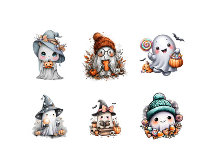 Halloween Ghost Clipart Bundle, Watercolor Ghost Clipart, Cute Ghost Clipart, Pumpkin Ghost Clipart, Autumn Ghost Clipart, Fall Ghost png
