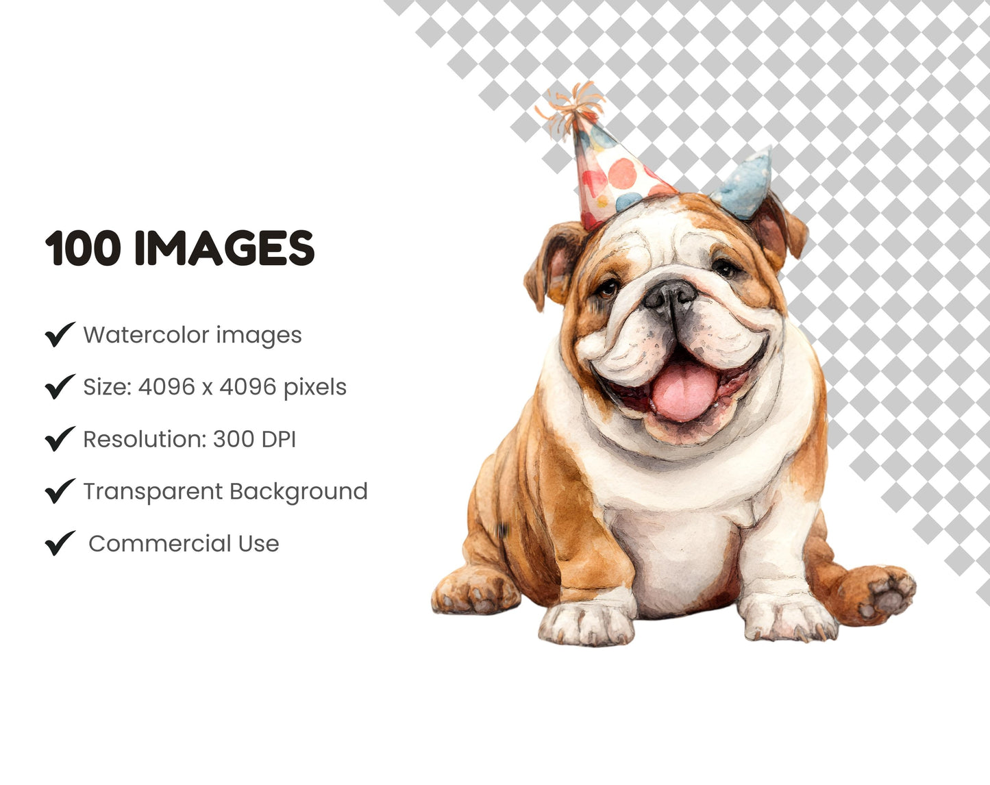 Cute Dog Birthday Party Clipart, Dog Birthday Clipart, Puppy Birthday, Watercolor Dog Birthday Decor Clipart, Cute Animal Birthday Clipart